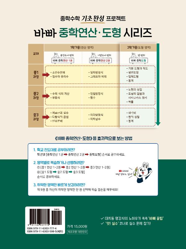 바쁜 중2를 위한 빠른 중학도형 - 2D 뒤표지