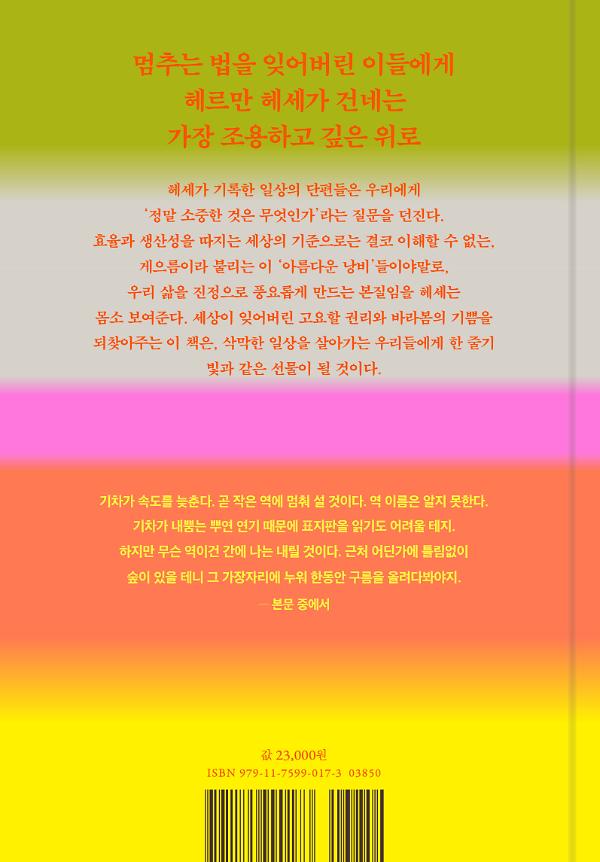 헤르만 헤세의 게으름의 기술 - 2D 뒤표지