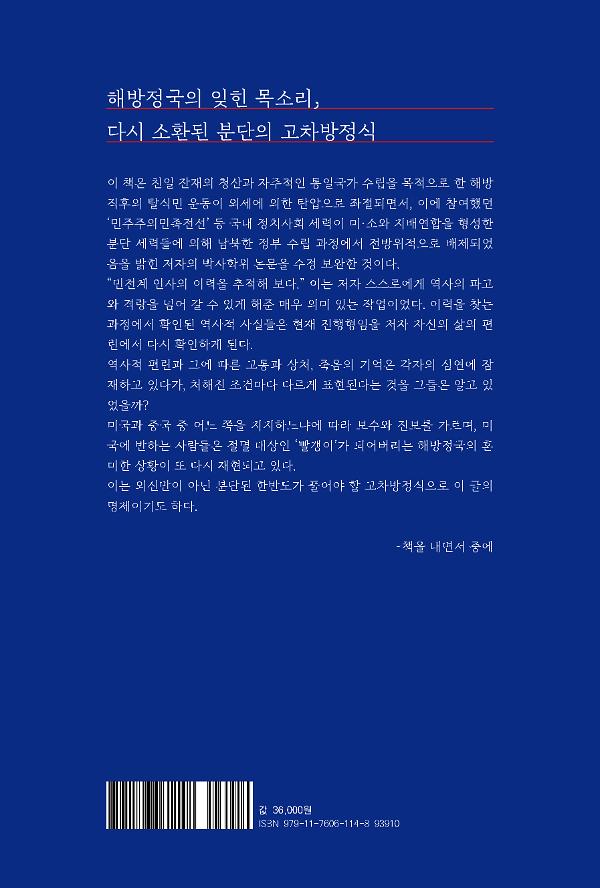 남북한 정부수립과 배제된 탈식민의 정치 - 2D 뒤표지